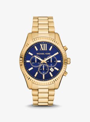 michael kors mk8872|oversized lexington gold tone watch.